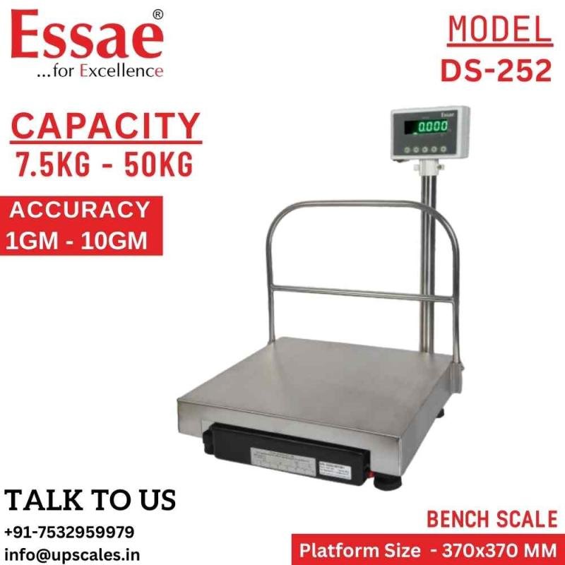 25kg/50kg Essae Bench Scale DS-252 | Digital Electronic Bench Type Scale Dual Capacity 25kg/50kg and Dual Accuracy 5gm/10gm | UP Scales