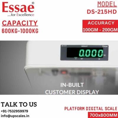 200kg/20gm Essae Platform Industrial Weighing Scale DS-215HD Dual Display Model | Essae Heavy Duty Digital Weighing Scale Capacity 200kg and Readability 20gm | Platform Size 610x610mm