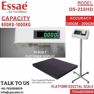 200kg/20gm Essae Platform Industrial Weighing Scale DS-215HD Dual Display Model | Essae Heavy Duty Digital Weighing Scale Capacity 200kg and Readability 20gm | Platform Size 610x610mm
