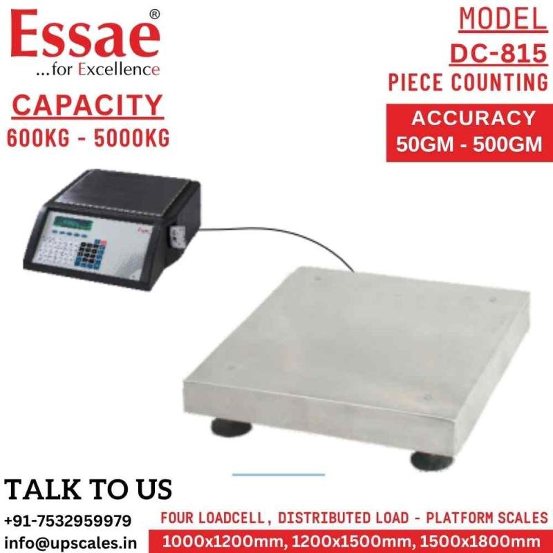 600kg/50gm Essae DC-815 Label Printing Scale Counting and Check Weighing Scale with an Integrated Barcode Label Printer | Capacity 600kg and Accuracy 50gm | Platform Size 1200x1500mm