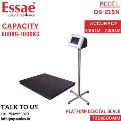 1000kg/200gm Essae Digital Platform Weighing Scale DS-215N | Essae Electronic Scale Capacity 1000kg and Accuracy 200gm | Platform Size 700x800MM | UP Scales