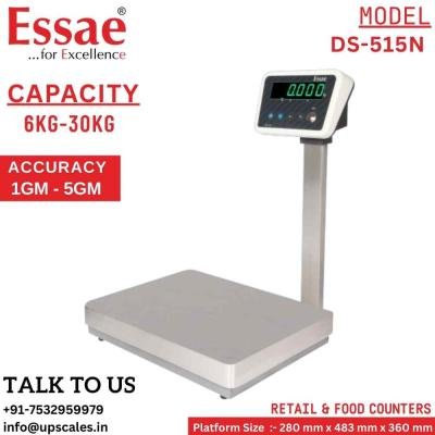30kg/5gm Essae Digital Weighing Scale DS-515N | Electronic Weighing System For Retail & Food Counters Capacity 30kg and Accuracy 5gm | UP Scales