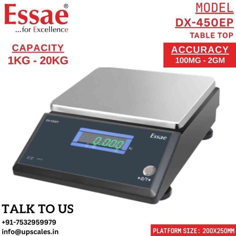 3kg/500mg Essae DX-450EP IP68 and IP69K Waterproof Weighing Scale Capacity 3kg and Accuracy 500mg (0.5gm) | Platform Size 200x250mm