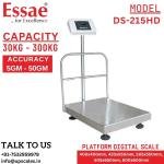 200kg/20gm Essae Platform Industrial Weighing Scale DS-215HD Dual Display Model | Essae Heavy Duty Digital Weighing Scale Capacity 200kg and Readability 20gm | Platform Size 505x650mm