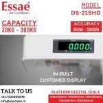 200kg/20gm Essae Platform Industrial Weighing Scale DS-215HD Dual Display Model | Essae Heavy Duty Digital Weighing Scale Capacity 200kg and Readability 20gm | Platform Size 505x650mm
