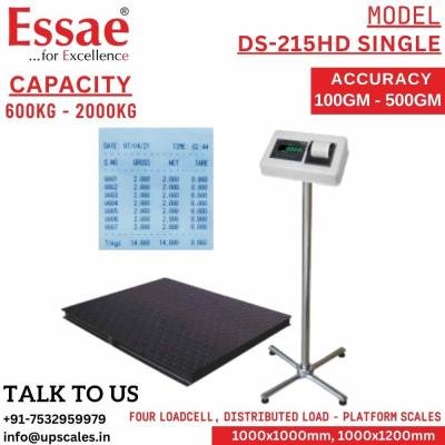 600kg/100gm Essae Platform Industrial Weighing Scale DS-215HD | Essae Heavy Duty Digital Weighing Scale Capacity 600kg and Accuracy 100gm | Platform Size 1000x1000mm
