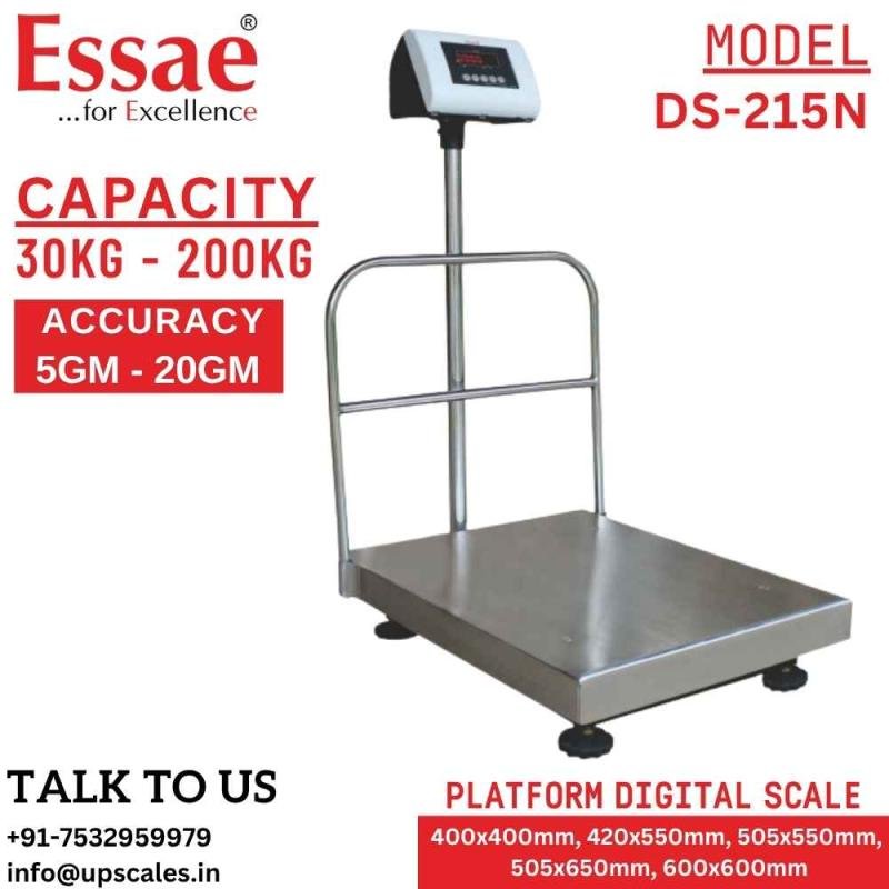 60kg/10gm Essae Platform Industrial Weighing Scale DS-215N | Essae Platform Digital Scale Capacity 60kg and Readability 10gm | Platform Size 400x400mm