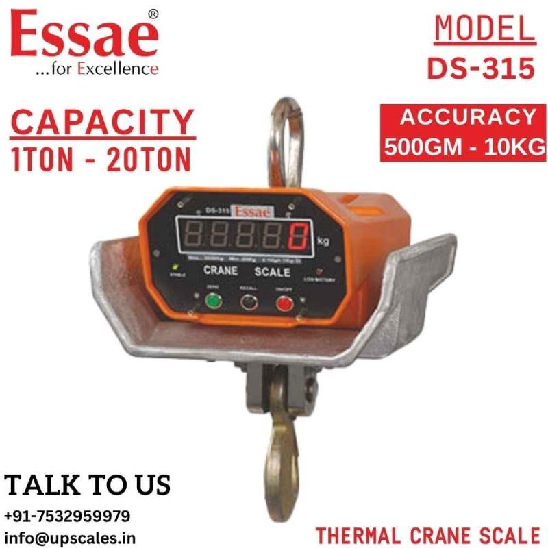 3000kg/1kg Essae Thermal Crane Scale DS-315 Industrial Precision Crane Scale | Electronic Thermal Crane Scale Capacity 3000kg (3Ton) and Accuracy 1kg