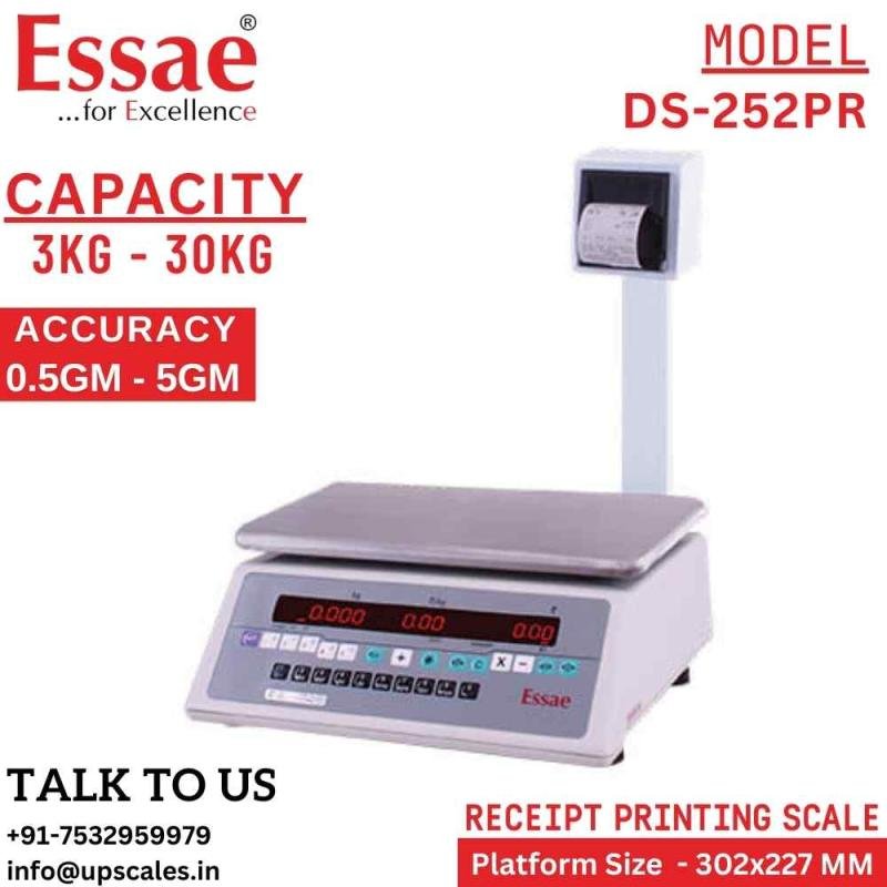 6kg/1gm Receipt Printing Weighing Scale DS-252PR | Retail Counters Printing Scale Capacity 6kg and Accuracy 1gm | UP Scales