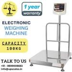 100kg Electronic Weighing Machine | UP Scales Electronic Weighing Machine – Capacity 100kg | Industrial & Commercial Scale 600x600MM
