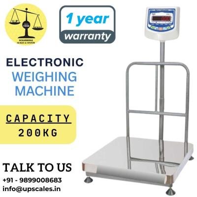 200kg Electronic Weighing Machine | UP Scales Electronic Weighing Machine – Capacity 200kg | Industrial & Commercial Scale 600x600MM