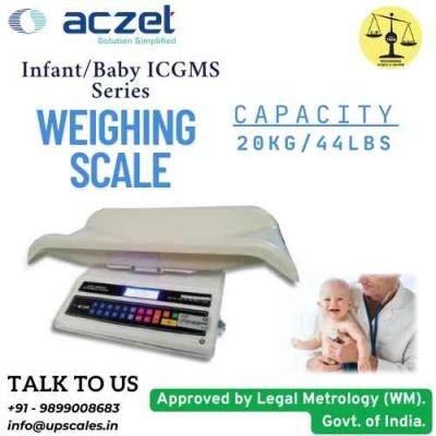 20kg/10gm Aczet Baby Scale ICGMS Series | Infant/Baby Weighing Machine Capacity 20kg and Accuracy 10gm
