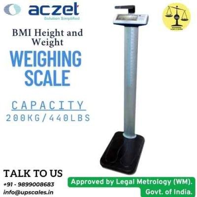 Aczet BMI Height and Weight Scale | BMI Height And Weight Scale Capacity 200kg/440LBS and Height 210CM