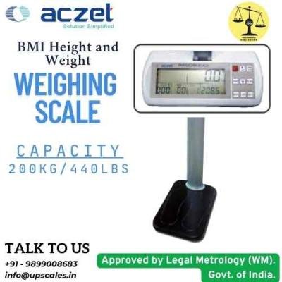 Aczet BMI Height and Weight Scale | BMI Height And Weight Scale Capacity 200kg/440LBS and Height 210CM