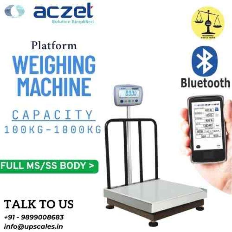 1000kg/200gm Aczet Digital Platform Weighing Machine 900x900mm | CTG Series Capacity 1000kg and Accuracy 200gm