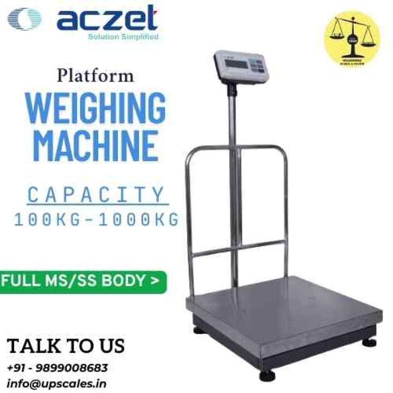 1000kg/200gm Aczet Digital Platform Weighing Machine 900x900mm | CTG Series Capacity 1000kg and Accuracy 200gm