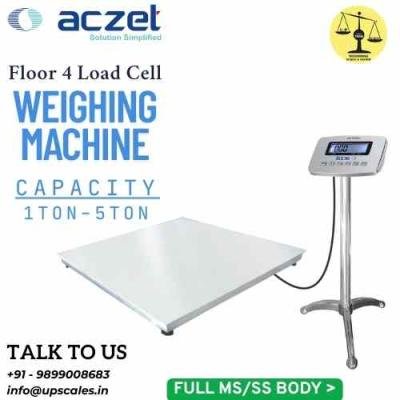 5Ton/1kg Aczet Floor Weighing Machine 4 Load Cell Platform Weighing Floor Scale | Platform Size 1500x1500mm (1.5x1.5M) Capacity 5Ton and Accuracy 1kg