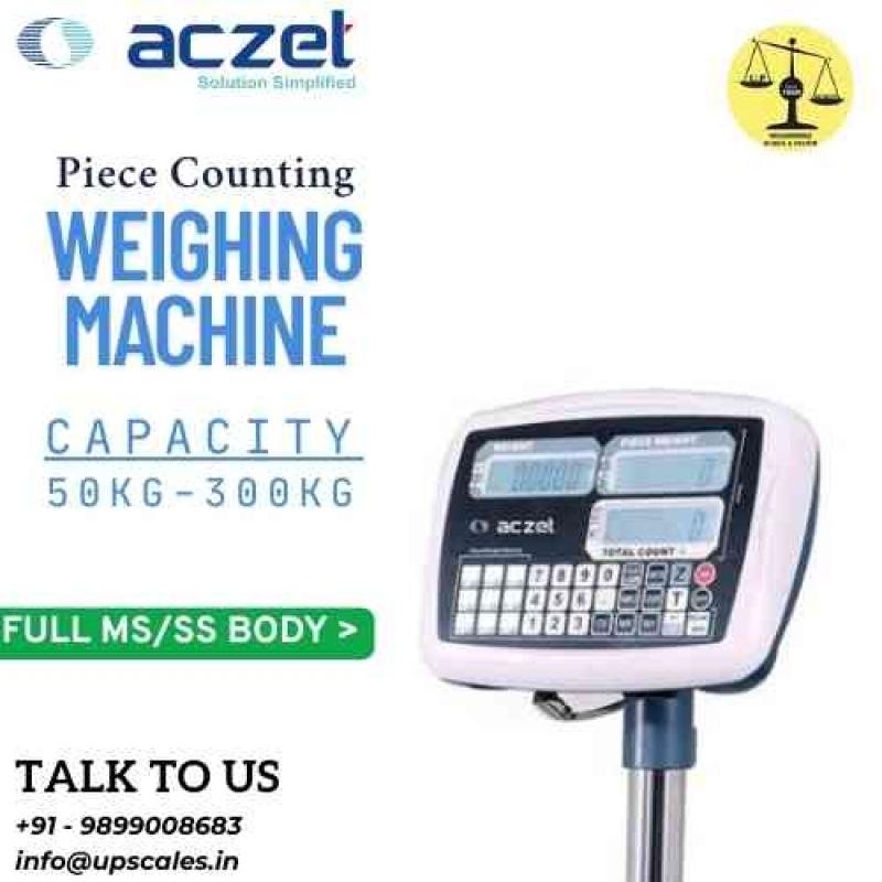 200kg/20gm Aczet Piece Counting Platform Weighing Machine | Platform Size 600x600mm Capacity 200kg and Accuracy 20gm