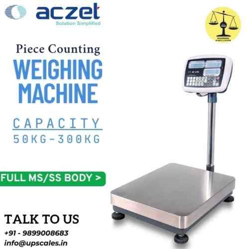 200kg/20gm Aczet Piece Counting Platform Weighing Machine | Platform Size 600x600mm Capacity 200kg and Accuracy 20gm
