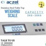 10kg/500mg Aczet Stainless Steel Electronic Weighing Machine | Stainless Steel Table Top Scale Capacity 10kg and Accuracy 500mg