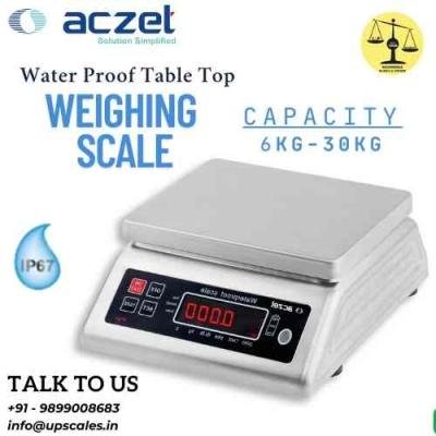 6kg/2gm Aczet Water Proof Table Top Weighing Machine | Stainless Steel Waterproof Scale Capacity 6kg and Accuracy 2gm