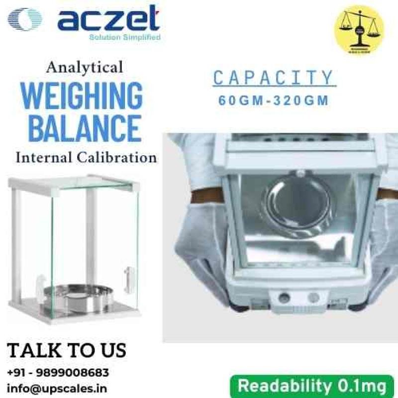 300gm/0.1mg Analytical Weighing Balance | Aczet CY-C Series Internal Calibration Capacity 300gm and Accuracy 0.1mg