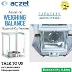 300gm/0.1mg Analytical Weighing Balance | Aczet CY-C Series External Calibration Capacity 300gm and Accuracy 0.1mg