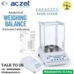 300gm/0.1mg Analytical Weighing Balance | Aczet CY-C Series External Calibration Capacity 300gm and Accuracy 0.1mg