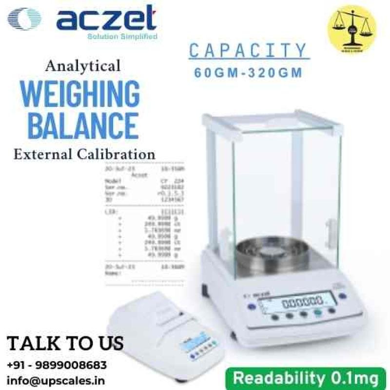 300gm/0.1mg Analytical Weighing Balance | Aczet CY-C Series External Calibration Capacity 300gm and Accuracy 0.1mg
