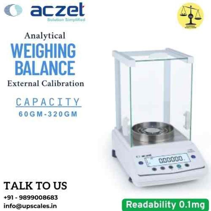 300gm/0.1mg Analytical Weighing Balance | Aczet CY-C Series External Calibration Capacity 300gm and Accuracy 0.1mg