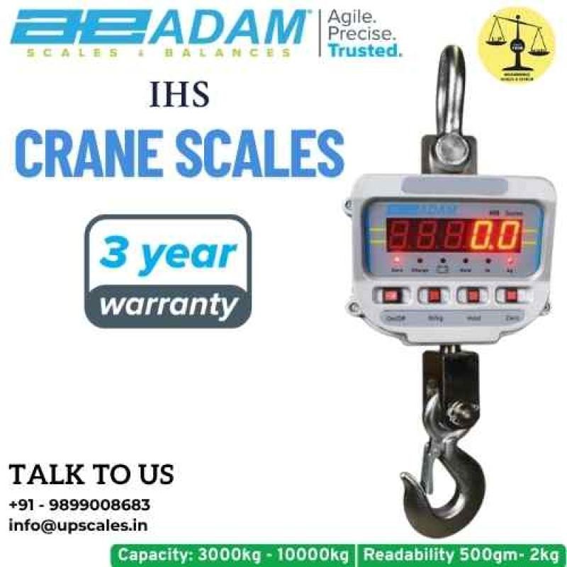 3000kg Crane Scale IHS Series by Adam Equipment | Industrial Crane Scale Capacity 3000kg (3Ton) and Readability 500gm | 3 Year Warranty