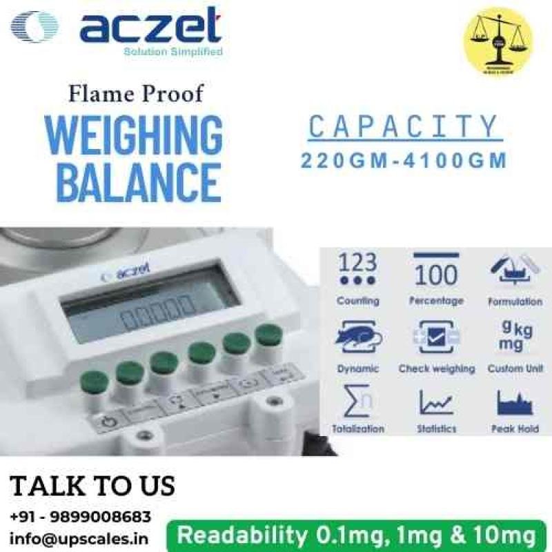 320gm/1mg Flame Proof Laboratory Weighing Balance | Aczet Flame Proof Laboratory Balance CY-FC Series External Calibration Capacity 320gm and Readability 1mg (0.001gm)
