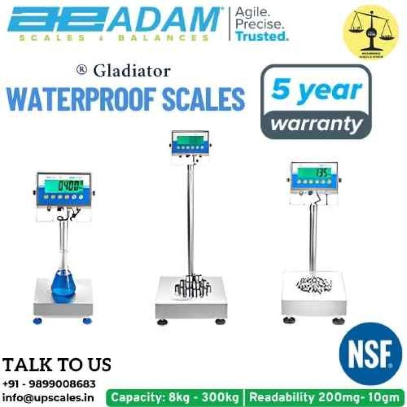 35kg/1gm Gladiator Waterproof Scales by Adam Equipment | Capacity 35kg and Readability 1gm | 5 Year Warranty | Platform Size 400x300MM