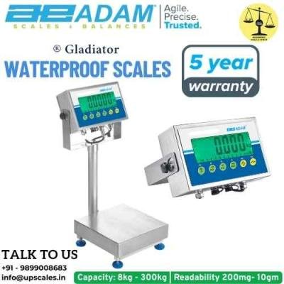 75kg/2gm Gladiator Waterproof Scales by Adam Equipment | Capacity 75kg and Readability 2gm | 5 Year Warranty | Platform Size 500x400MM
