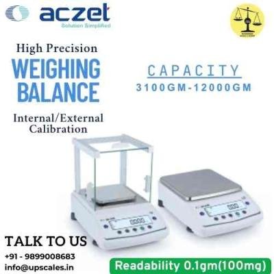 10000gm/100mg High Precision Weighing Balance | Aczet High Precision Balance CY-C Series Internal/External Calibration Capacity 10000gm and Accuracy 100mg