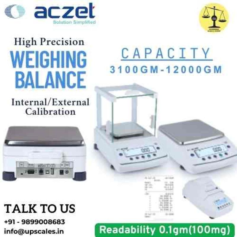 10000gm/100mg High Precision Weighing Balance | Aczet High Precision Balance CY-C Series Internal/External Calibration Capacity 10000gm and Accuracy 100mg