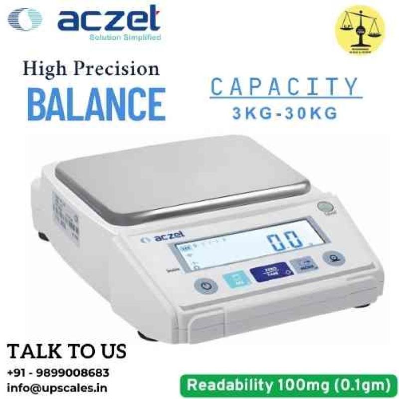15kg/100mg High Precision Weighing Balance | Aczet High Precision Silver Weighing Balance Capacity 15kg (15000gm) and Accuracy 100mg (0.1gm)
