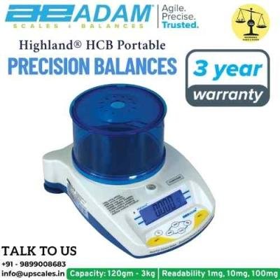 1000gm/10mg Highland HCB Portable Precision Balances by Adam Equipment | Precision Balance Capacity 1000gm and Readability 10mg (0.01gm)