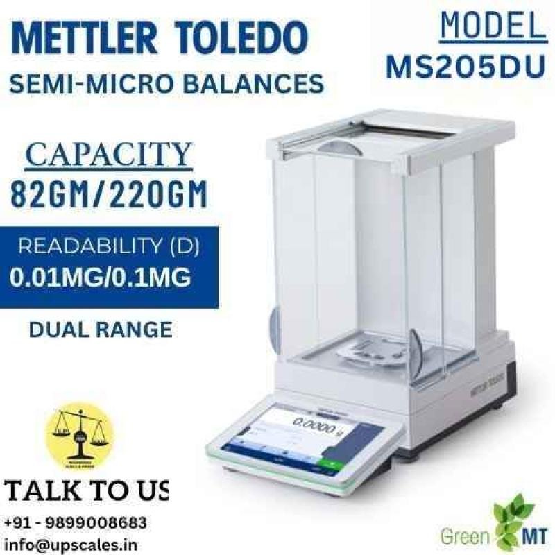 0.01mg/0.1mg Mettler Toledo Semi-Micro Balance MS205DU Dual Range | Laboratory Semi-Micro Balance Dual Range Capacity 82gm to 220gm and Readability 0.01mg to 0.1mg