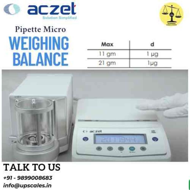 21gm/1µg Pipette Micro Weighing Balance | Aczet Pipette Micro CM-P Series Weighing Balance Capacity 21gm and Accuracy 1µg