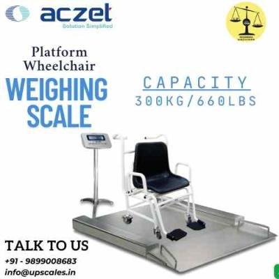 Aczet Platform Wheelchair Weighing Scale | Wheelchair Platform Scale Capacity 300kg/660lbs and Accuracy 100gm