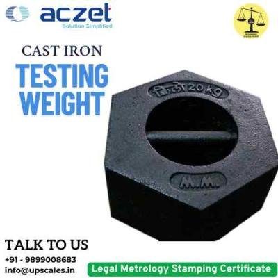 50kg Aczet Cast Iron Test Weight | Cast Iron Weight certified with a Legal Metrology Stamping Certificate