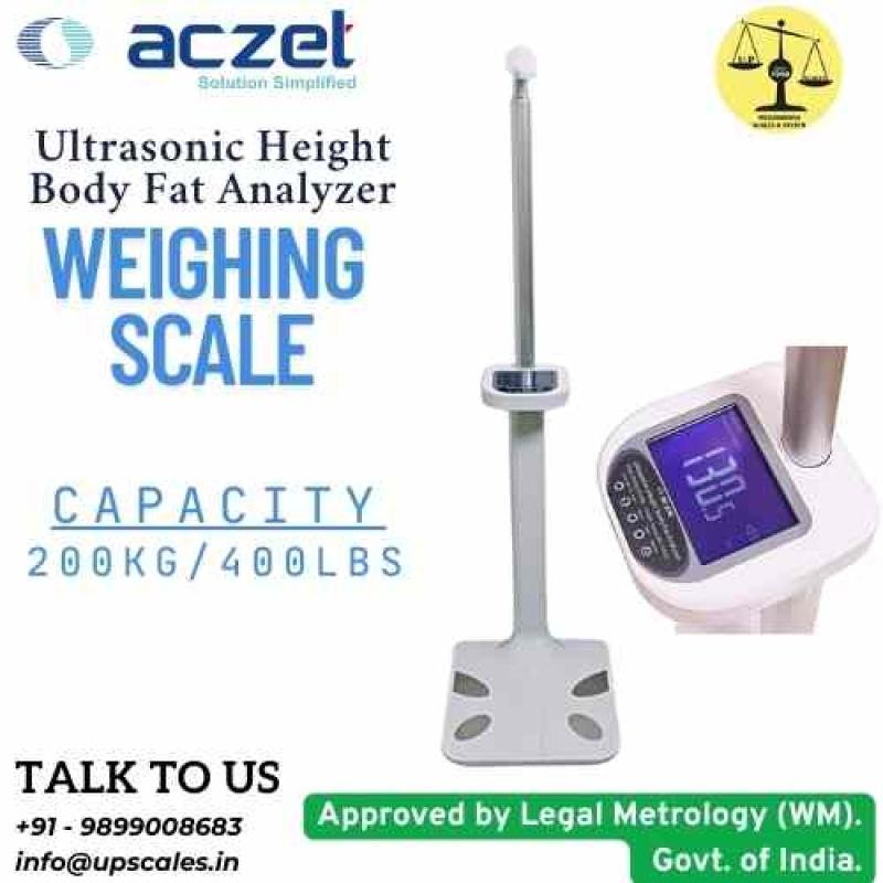 Aczet Ultrasonic Height Body Fat Analyzer Capacity 200kg/400LBS and Readability 50gm