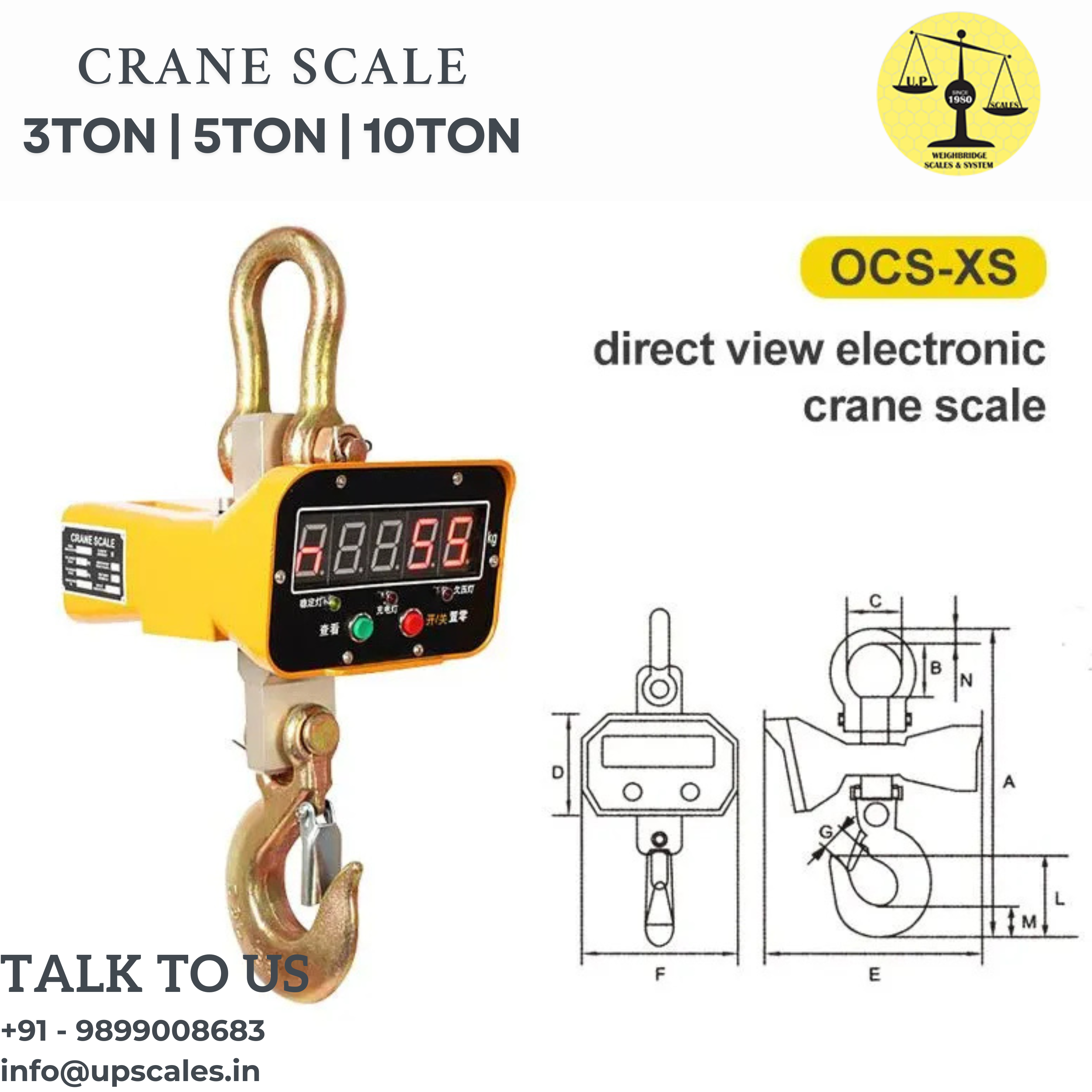 crane scale 3ton, 5ton, 10ton - UP Scales, 9899008683, 11