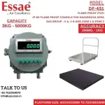 1500kg/200gm Essae DF-451 Flame Proof (FLP) Weighing Scale | IP-65 For Hazardous Area & Gas Group IIA, IIB, and Zone 1 & Zone 2 | Capacity 1500kg and 200gm Platform Size 1000x1200mm