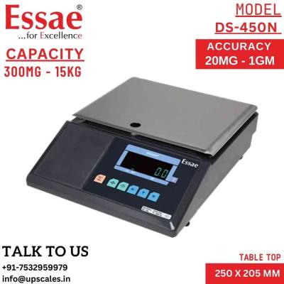 15kg/1gm Essae DS-450N Table Top Electronic Weighing Scale | Capacity 15kg and Accuracy 1gm | Platform Size 250x205MM