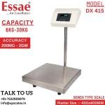15kg/500mg Essae Bench Type Digital Weighing Scale DX-415 | Essae Industrial Digital Weighing Scale Capacity 15kg and Readability 500mg | Platform Size 400x400mm