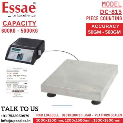 2000kg/200gm Essae DC-815 Label Printing Scale Counting and Check Weighing Scale with an Integrated Barcode Label Printer | Capacity 2000kg and Accuracy 200gm | Platform Size 1000x1200mm