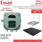 2000kg/500gm Essae DF-451 Flame Proof (FLP) Weighing Scale | IP-65 For Hazardous Area & Gas Group IIA, IIB, and Zone 1 & Zone 2 | Capacity 2000kg and 500gm Platform Size 1200x1200mm