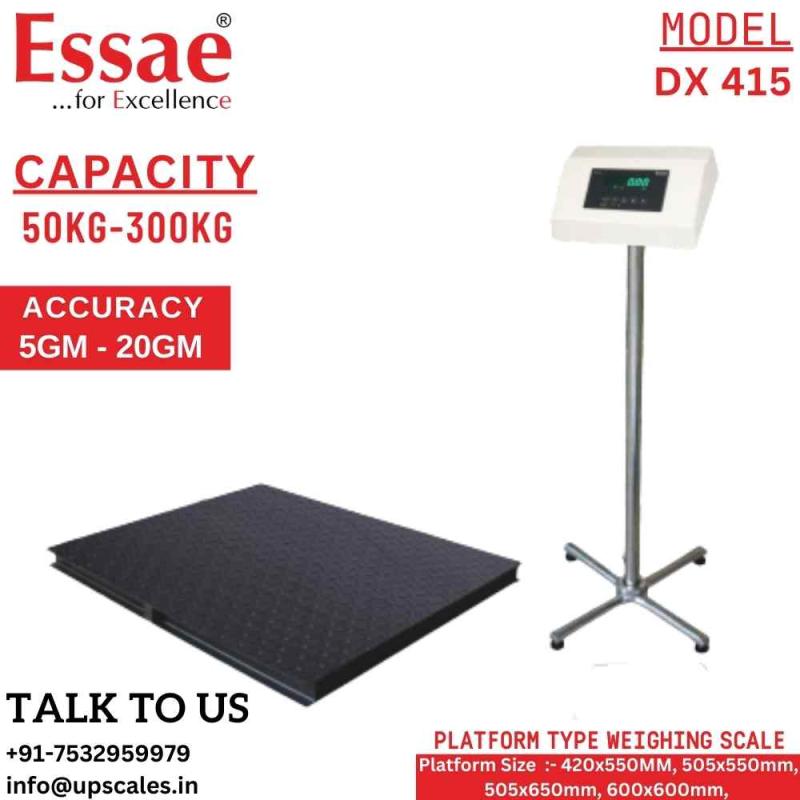 300kg/20gm Essae Platform Electronic Weighing Scale DX-415 | Essae Industrial Electronic Weighing Scale Capacity 300kg and Readability 20gm | Platform Size 505x650mm